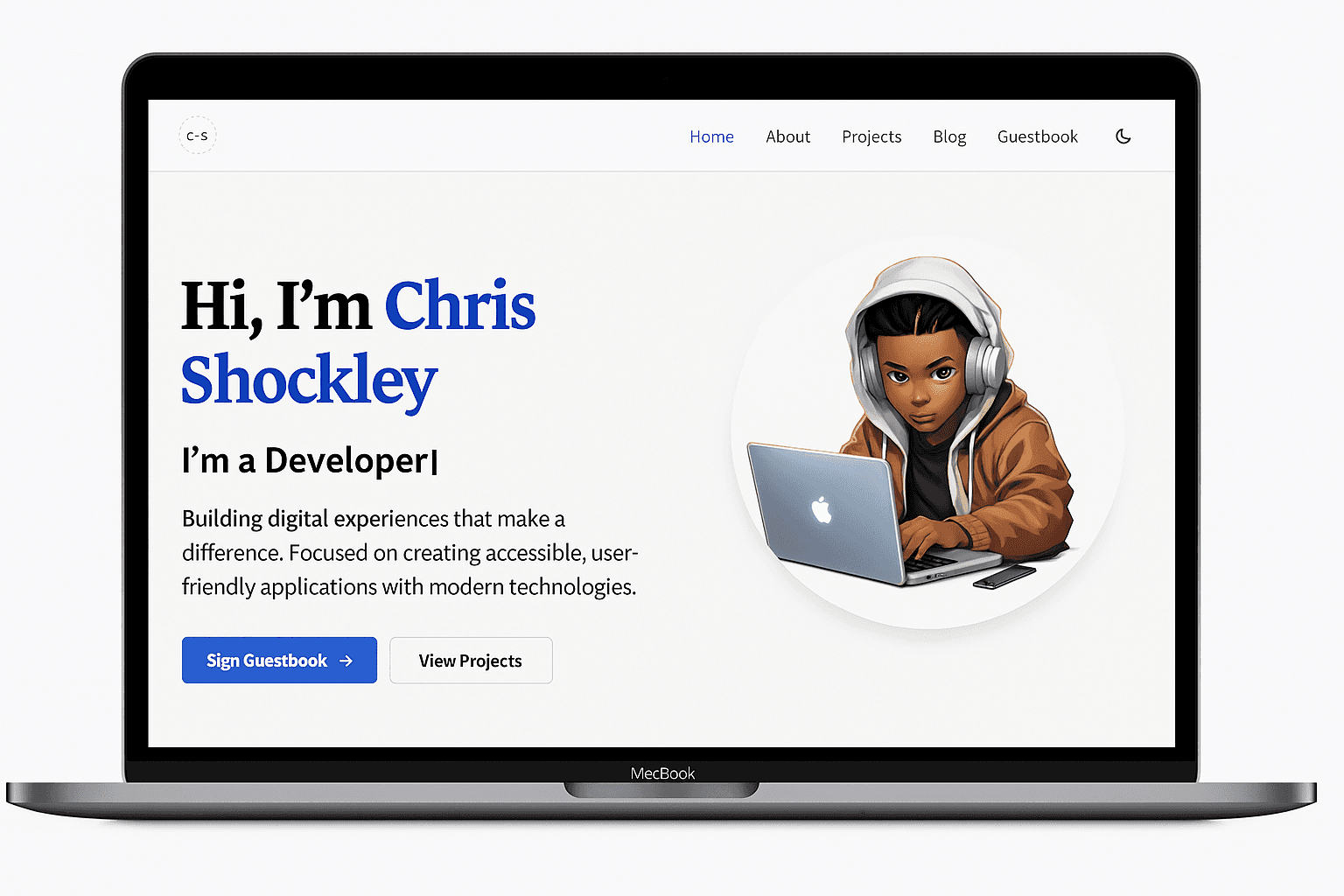 Screenshot of Portfolio of Chris Shockley